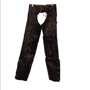 🏍leather Silver Bike chaps🎉